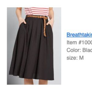 Modcloth Breathtaking Lillies Midi Skirt - Black